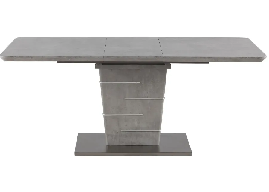 Jezebel Dining Table w/ Leaf in Concrete Gray by Chintaly Imports