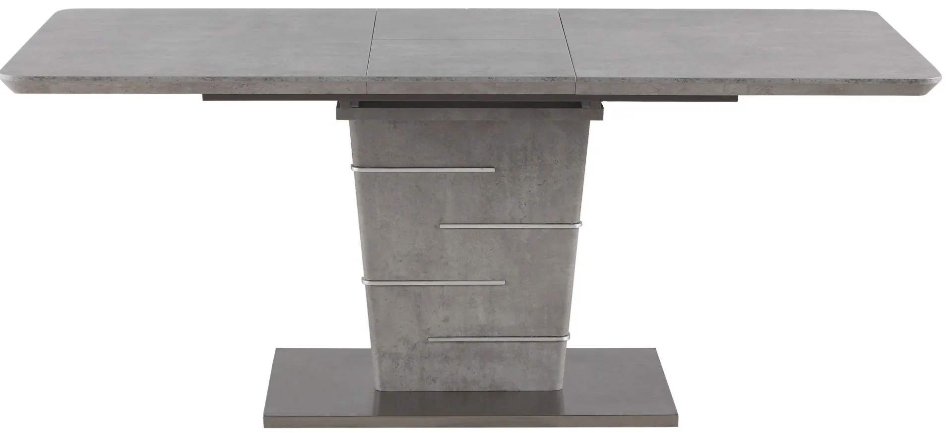 Jezebel Dining Table w/ Leaf in Concrete Gray by Chintaly Imports