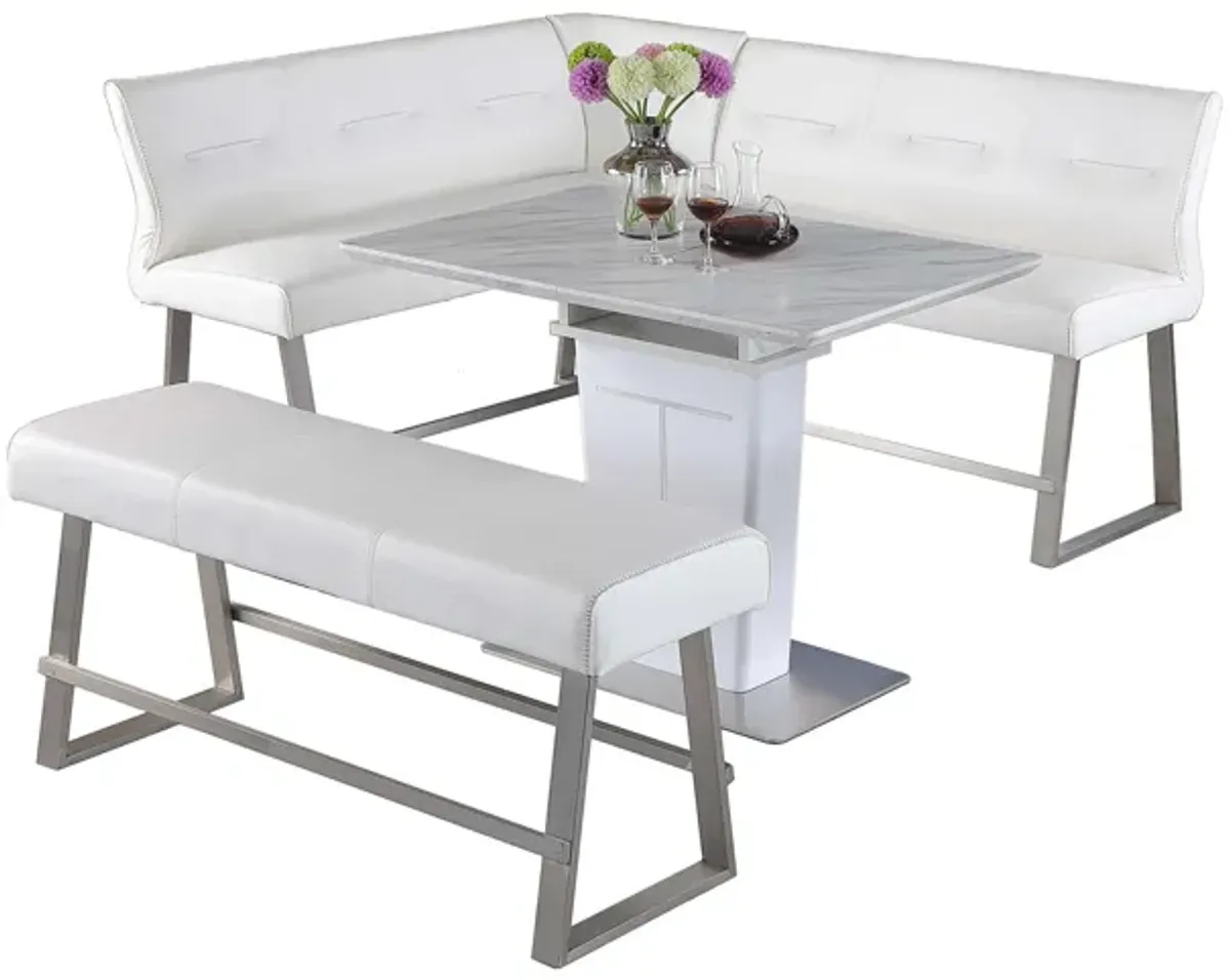 Gwen 3-pc. Counter-Height Dining Set in White by Chintaly Imports