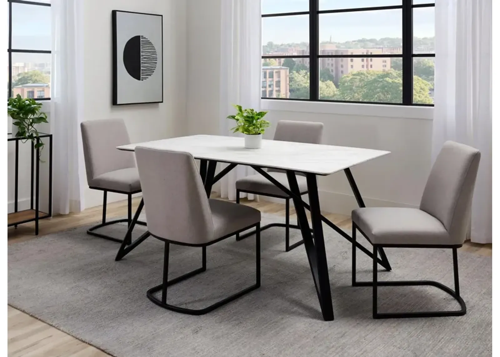 Misty 5-pc. Dining Set in Gray by Davis Intl.