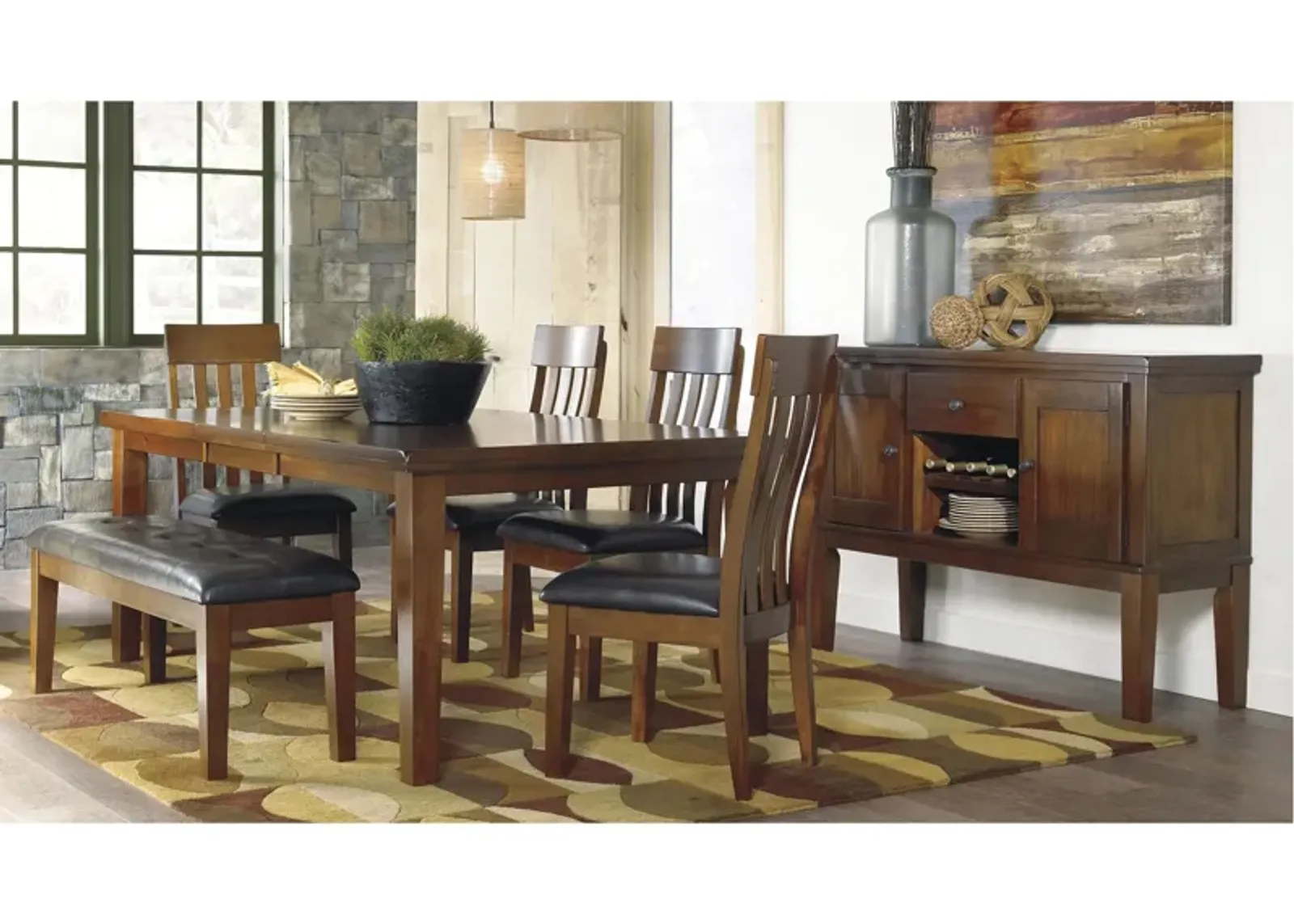 Fowler 6-pc. Dining Set in Medium Brown by Ashley Furniture