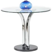 Ginger Glass Dining Table in Clear/Black/Chrome by Chintaly Imports