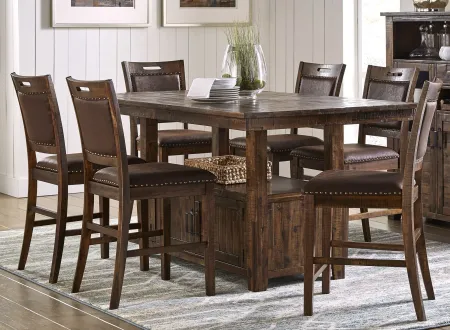 Cannon Valley Adjustable-Height Dining Table in Distressed Medium Brown by Jofran