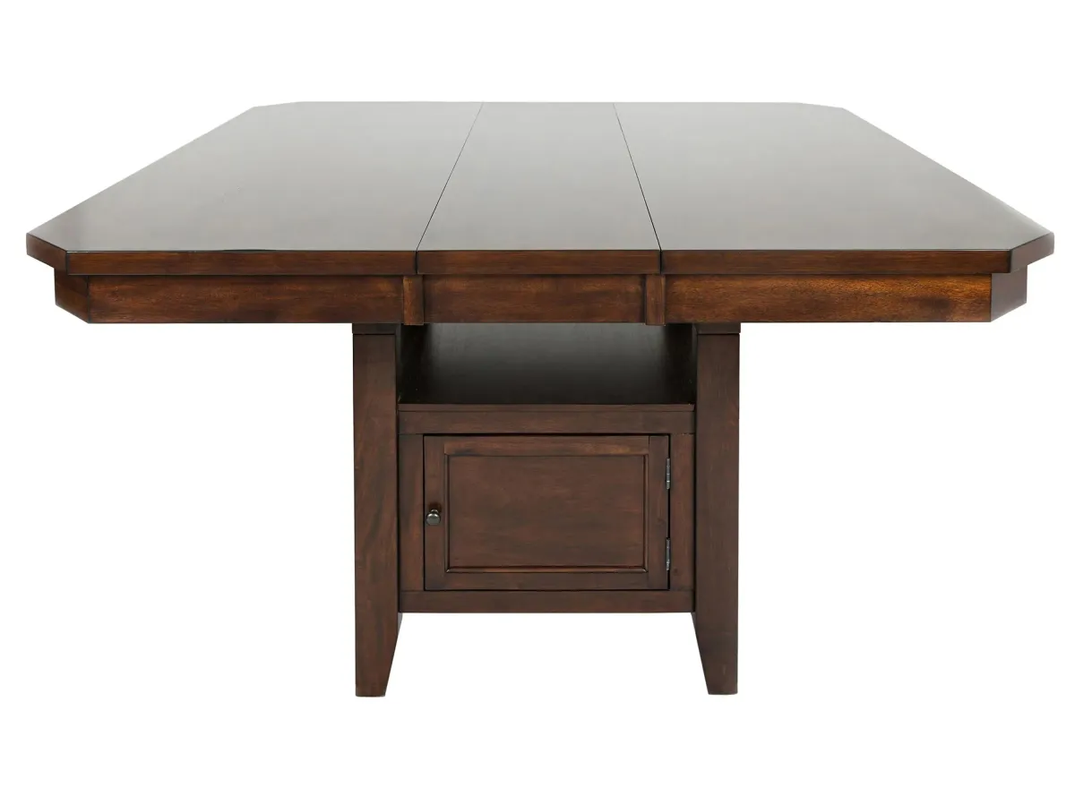 Manchester Adjustable-Height Dining Table w/ Leaf in Warm Brown by Jofran