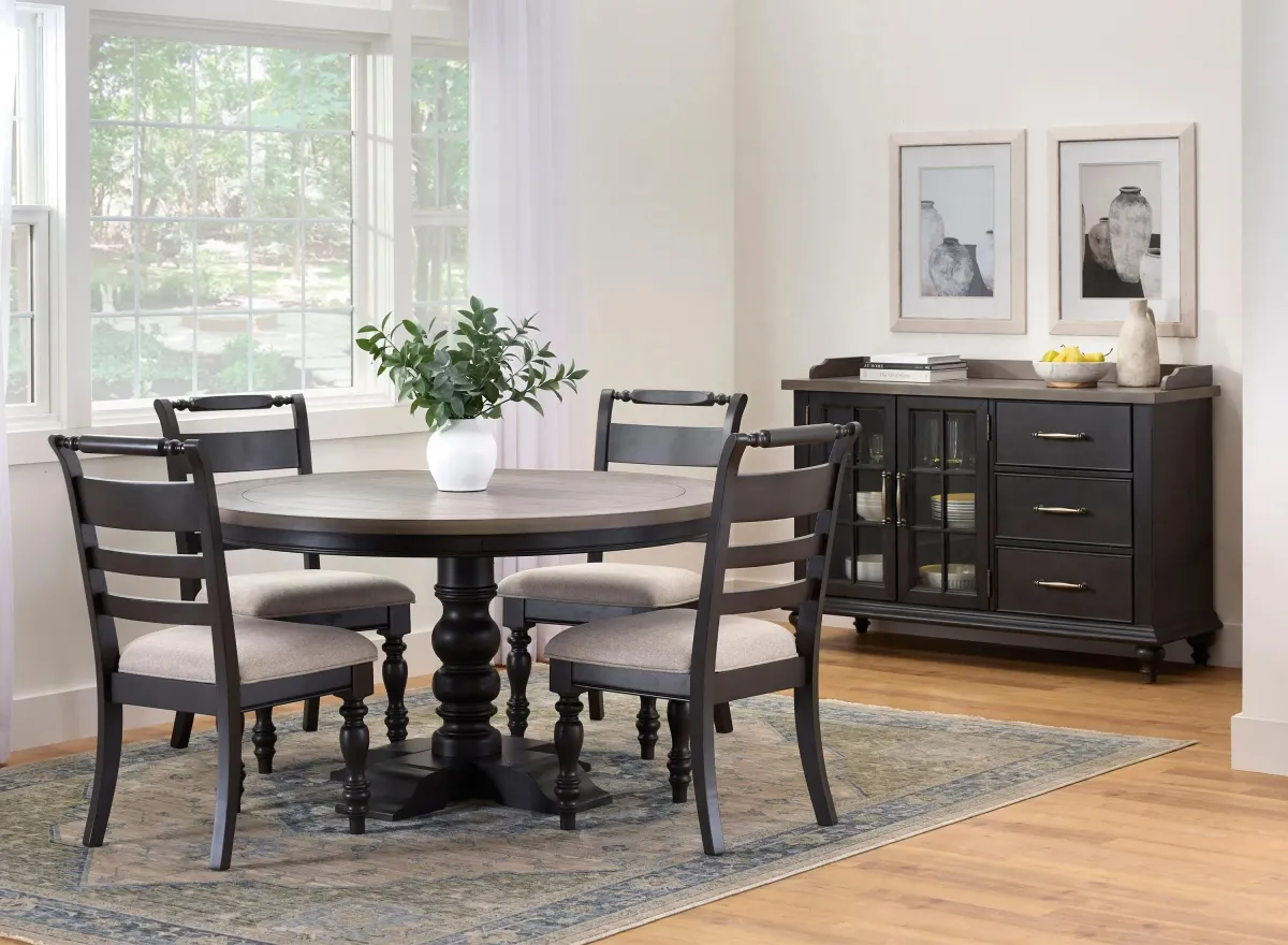 Percy 5-pc. Dining Set in Vineyard Black by Davis Intl.