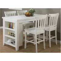 Madaket 5-pc. Counter-Height Dining Set with Storage in White by Jofran