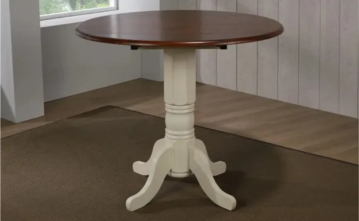 Fenway Round Drop Leaf Bar-Height Dining Table