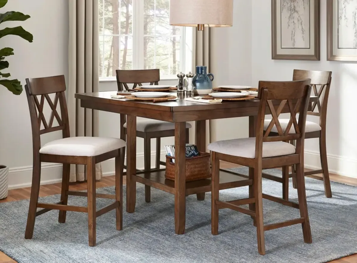 Elmore 5-pc Dining Set in Brown by Bellanest