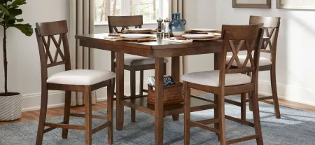 Elmore 5-pc. Dining Set in Brown by Bellanest