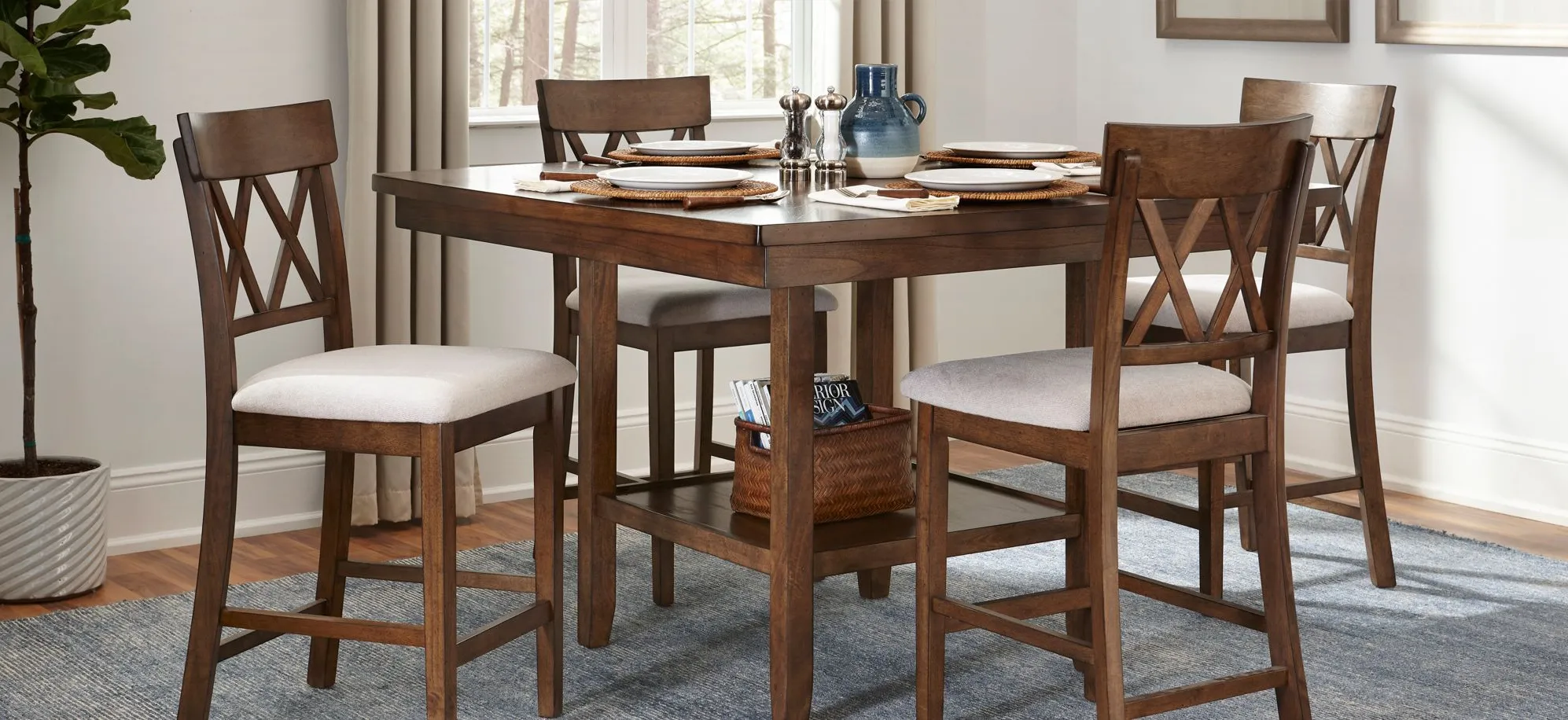 Elmore 5-pc. Dining Set in Brown by Bellanest