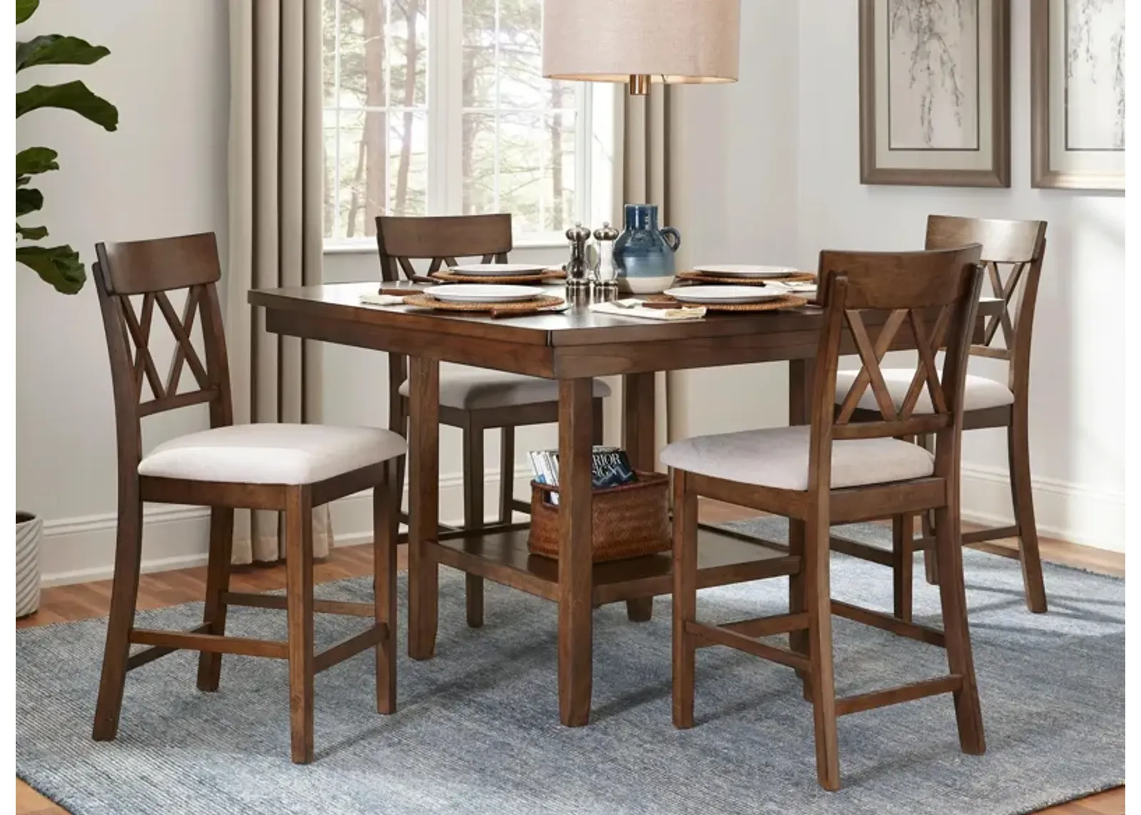 Elmore 5-pc Dining Set in Brown by Bellanest