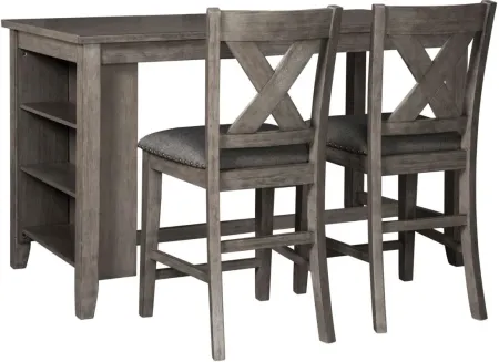 Nash 3-pc. Counter-Height Dining Set in Gray / Dark Gray by Ashley Furniture