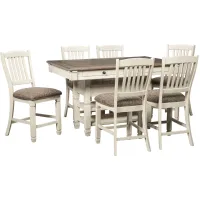 Aspen 7-pc. Counter Height Dining Set in Light Brown / Antique White by Ashley Furniture