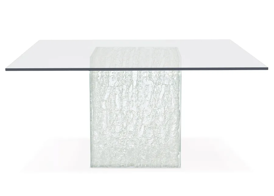 Arctic Square Dining Table with Glass Top