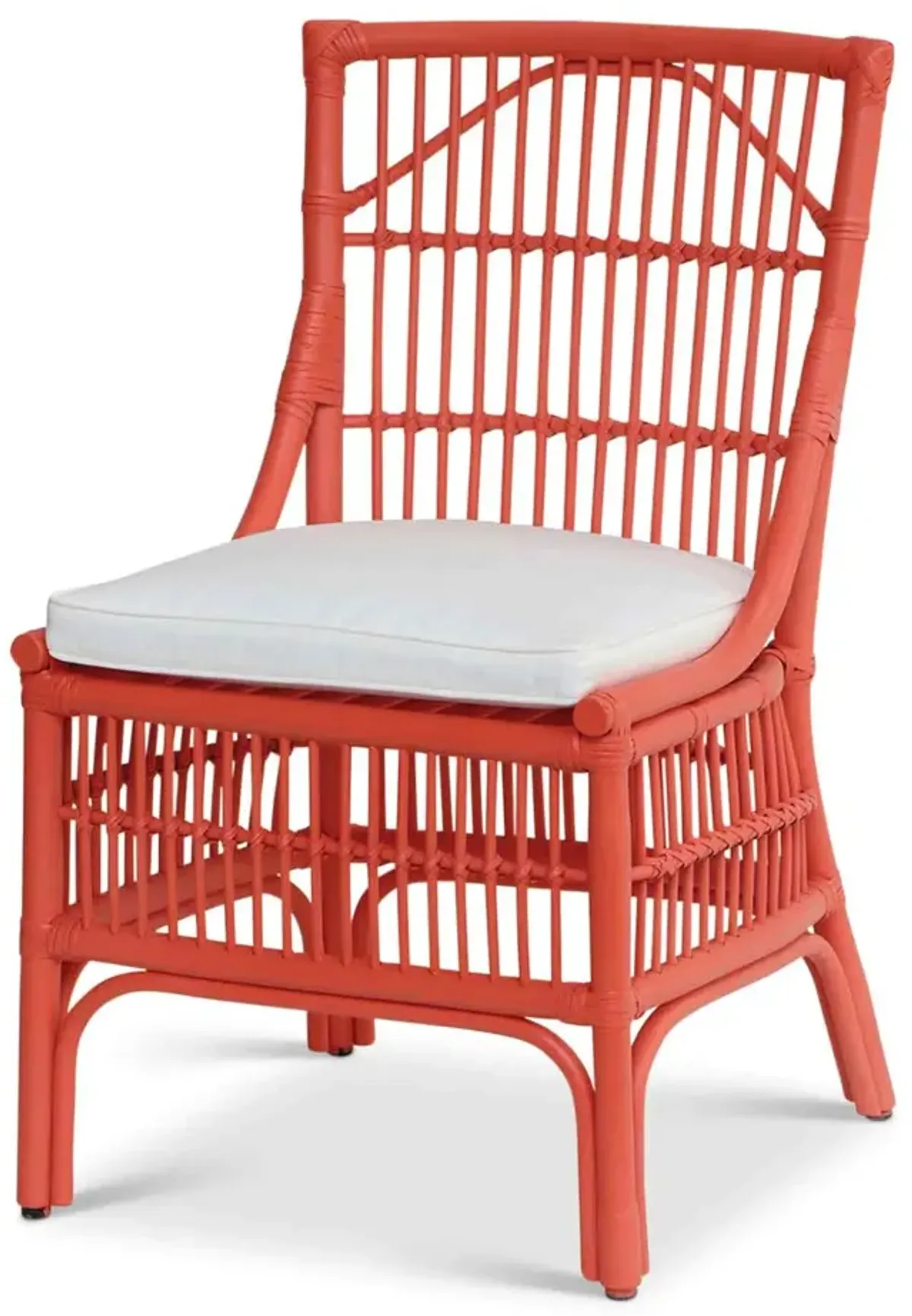 Winston II Rattan Side Chair - Coral