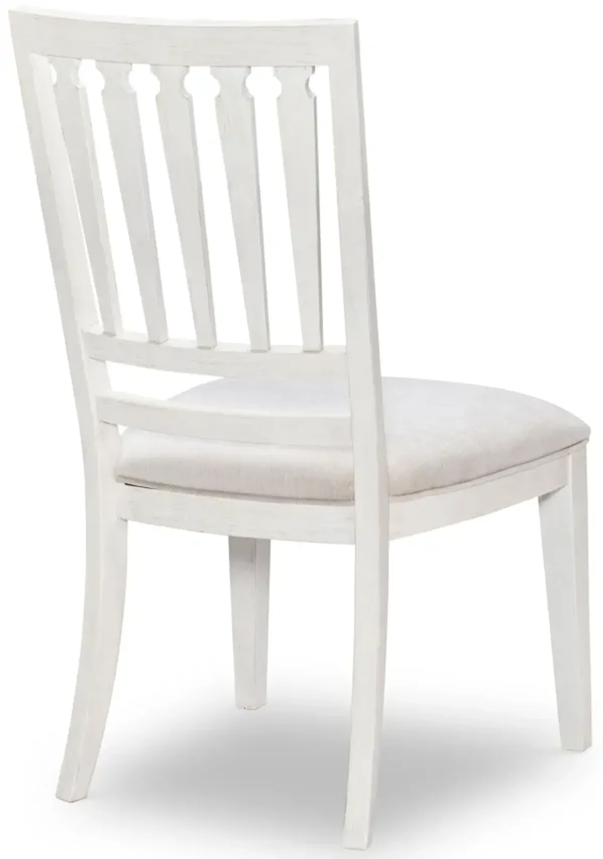 Egret Slat-Back Side Chair - Sand Dollar White