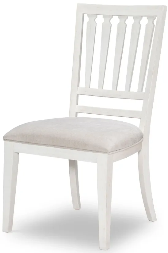 Egret Slat-Back Side Chair - Sand Dollar White