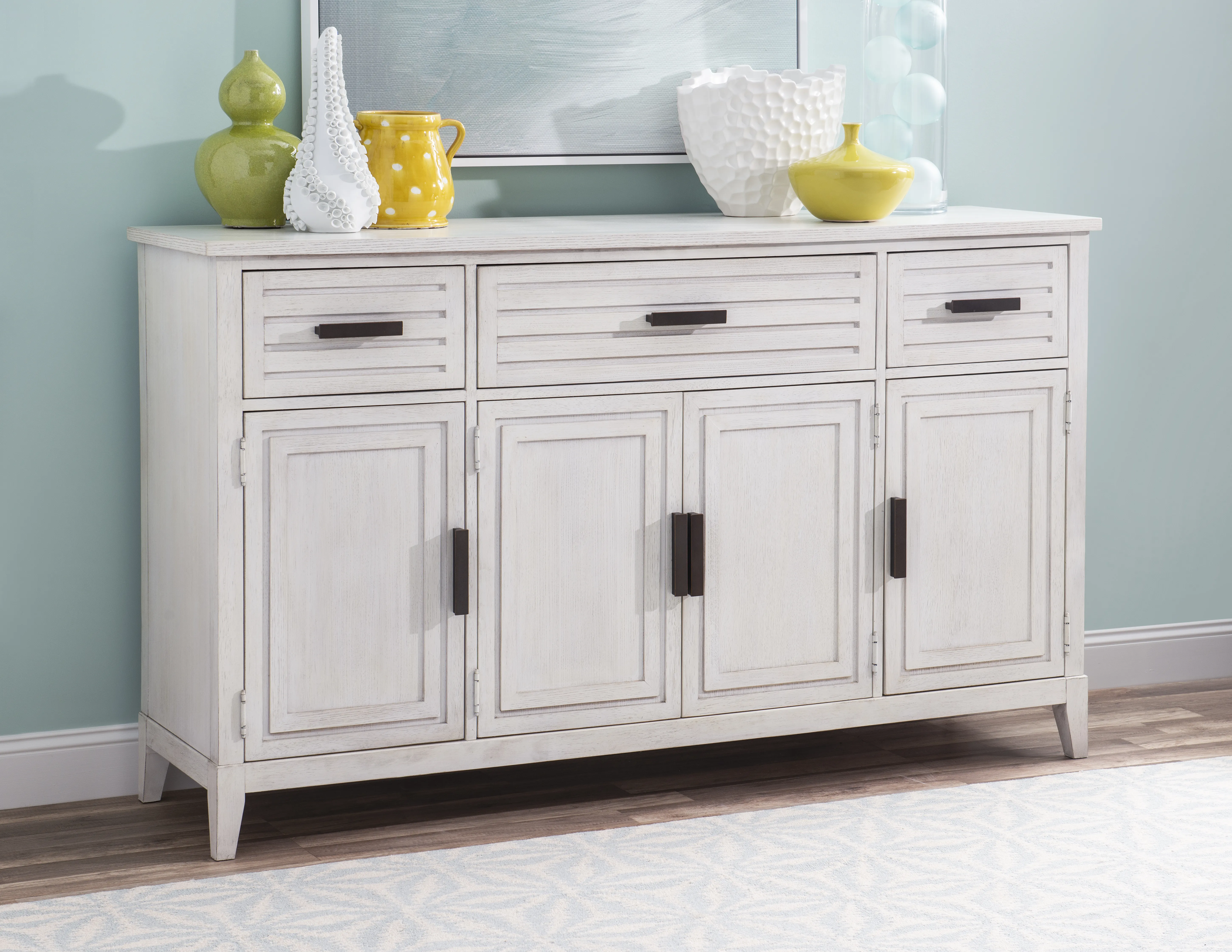 Egret Credenza - Sand Dollar White