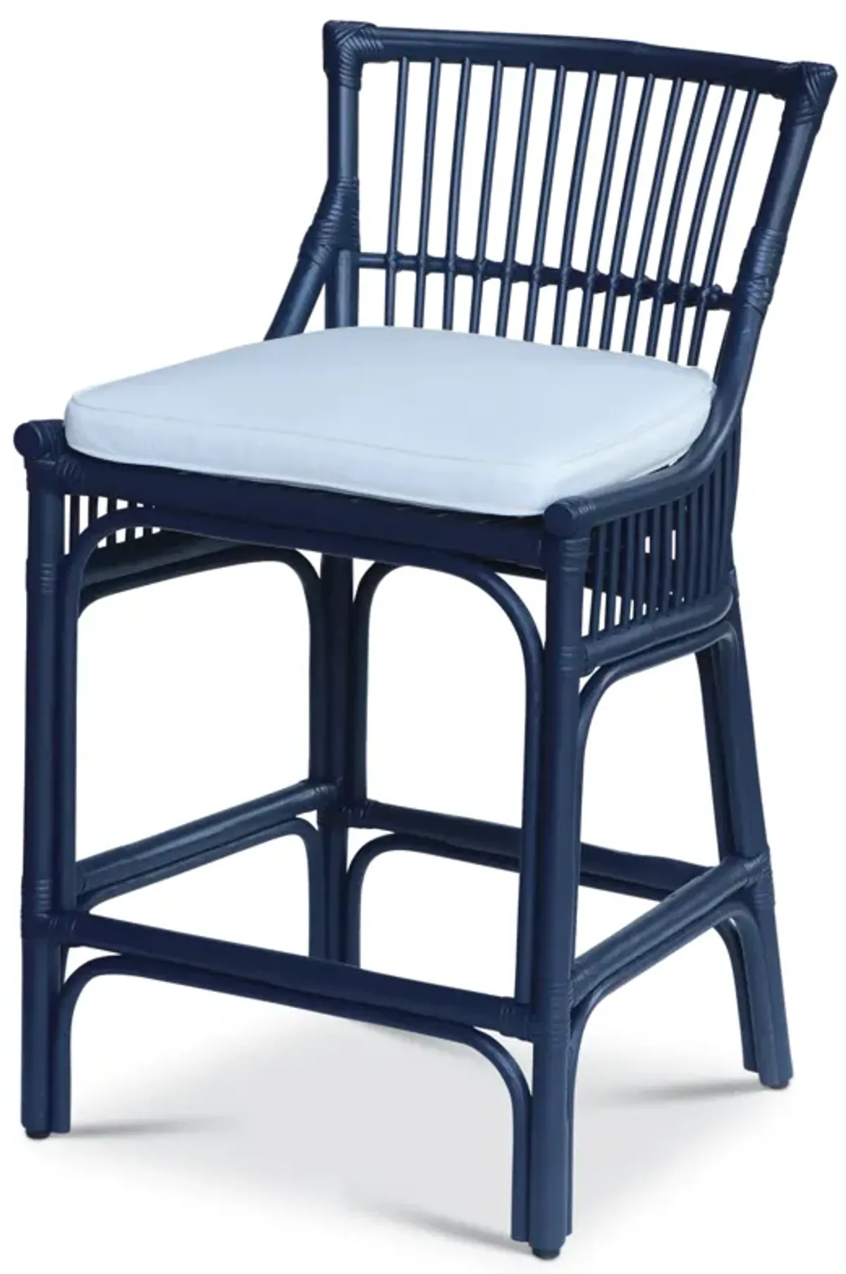Winston II Rattan Counter Stool - Navy