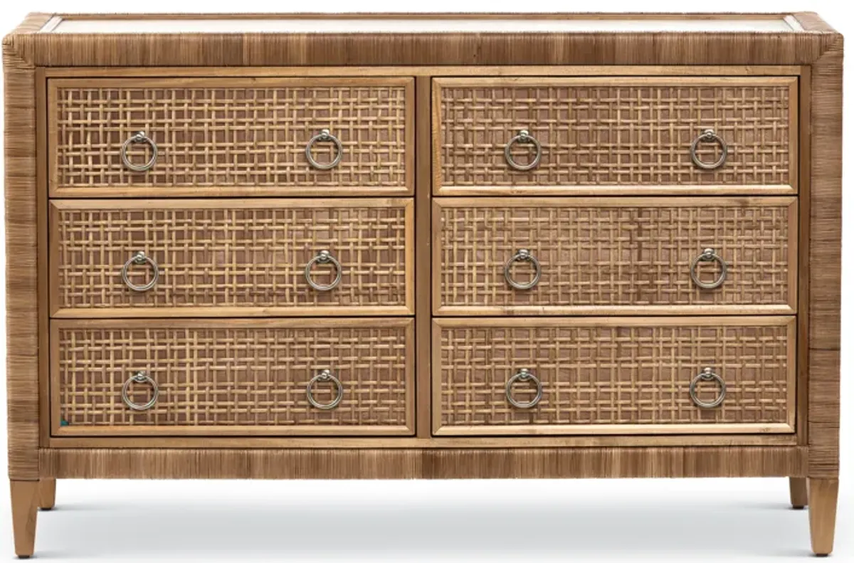 Coral Bay 6-Drawer Dresser in Natural