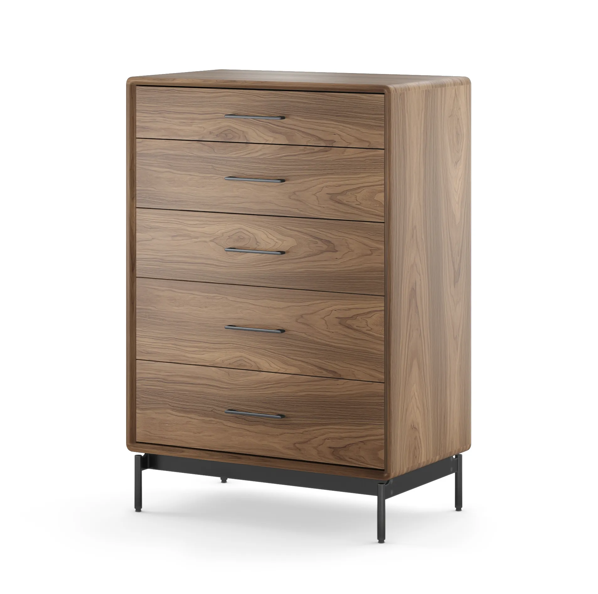 Linq 5 Drawer Chest - Natural Walnut