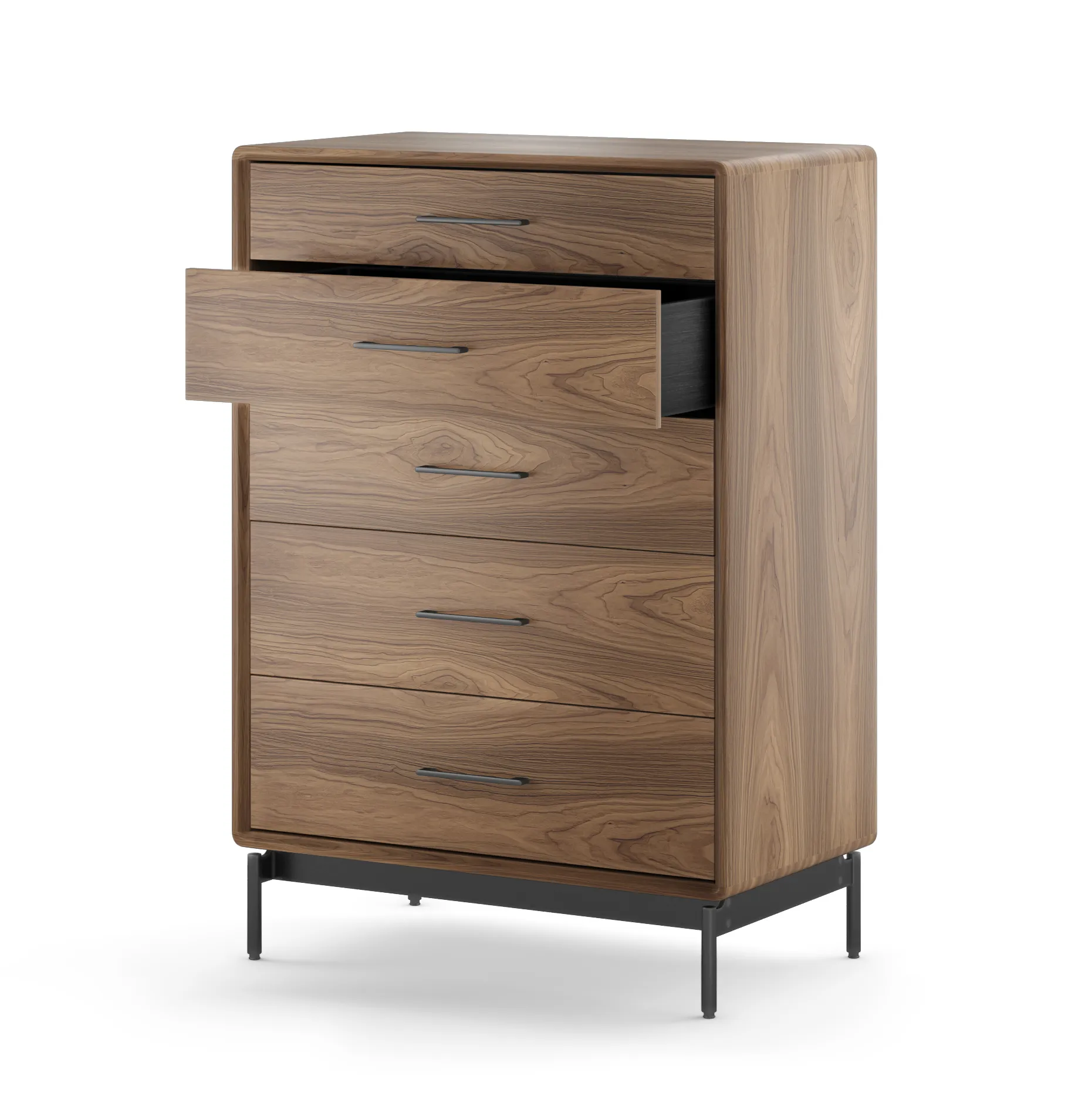 Linq 5 Drawer Chest - Natural Walnut