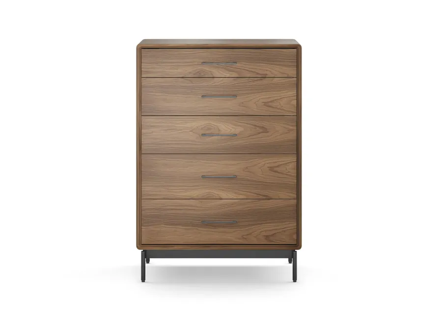 Linq 5 Drawer Chest - Natural Walnut