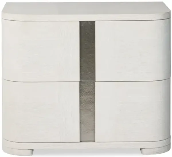 Carino Two Drawer Nightstand - Frost