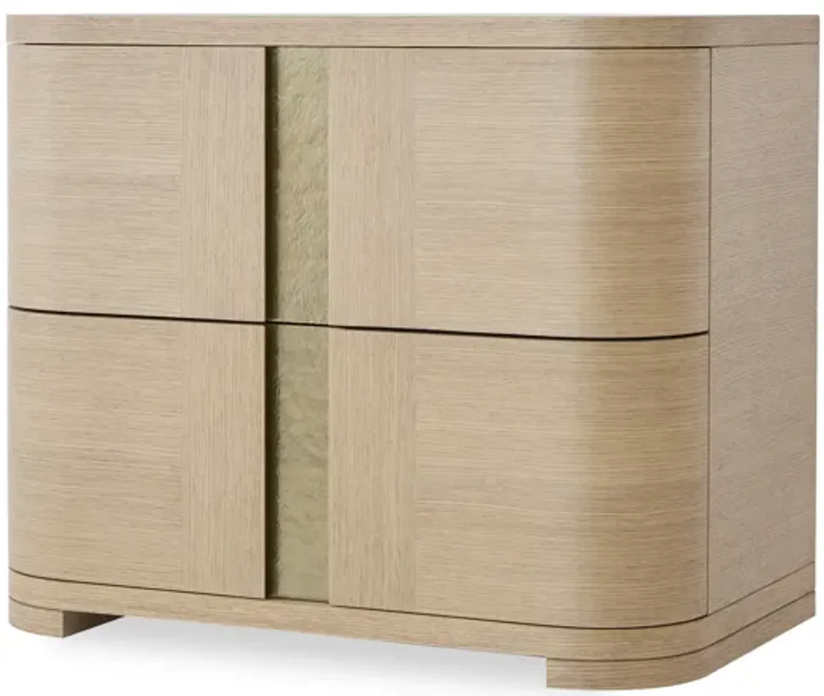 Carino Two Drawer Nightstand - Sand Cerused