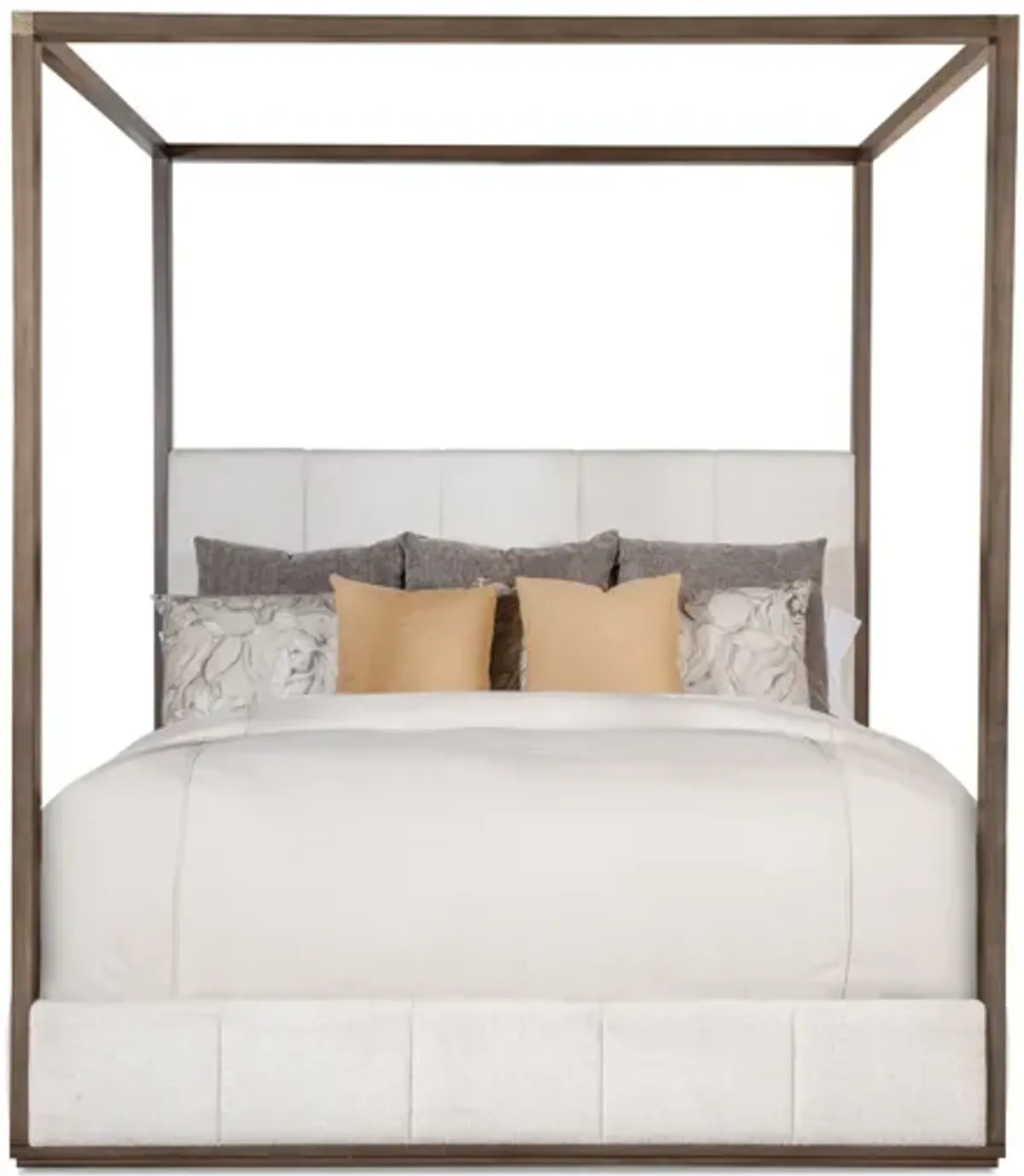 Carino Upholstered Canopy King Bed - Cocoa
