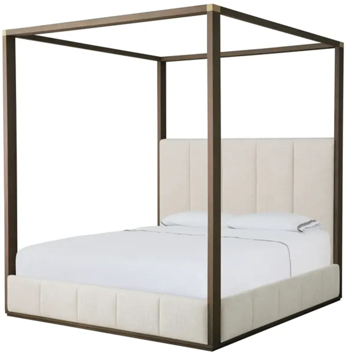 Carino Upholstered Canopy King Bed - Cocoa