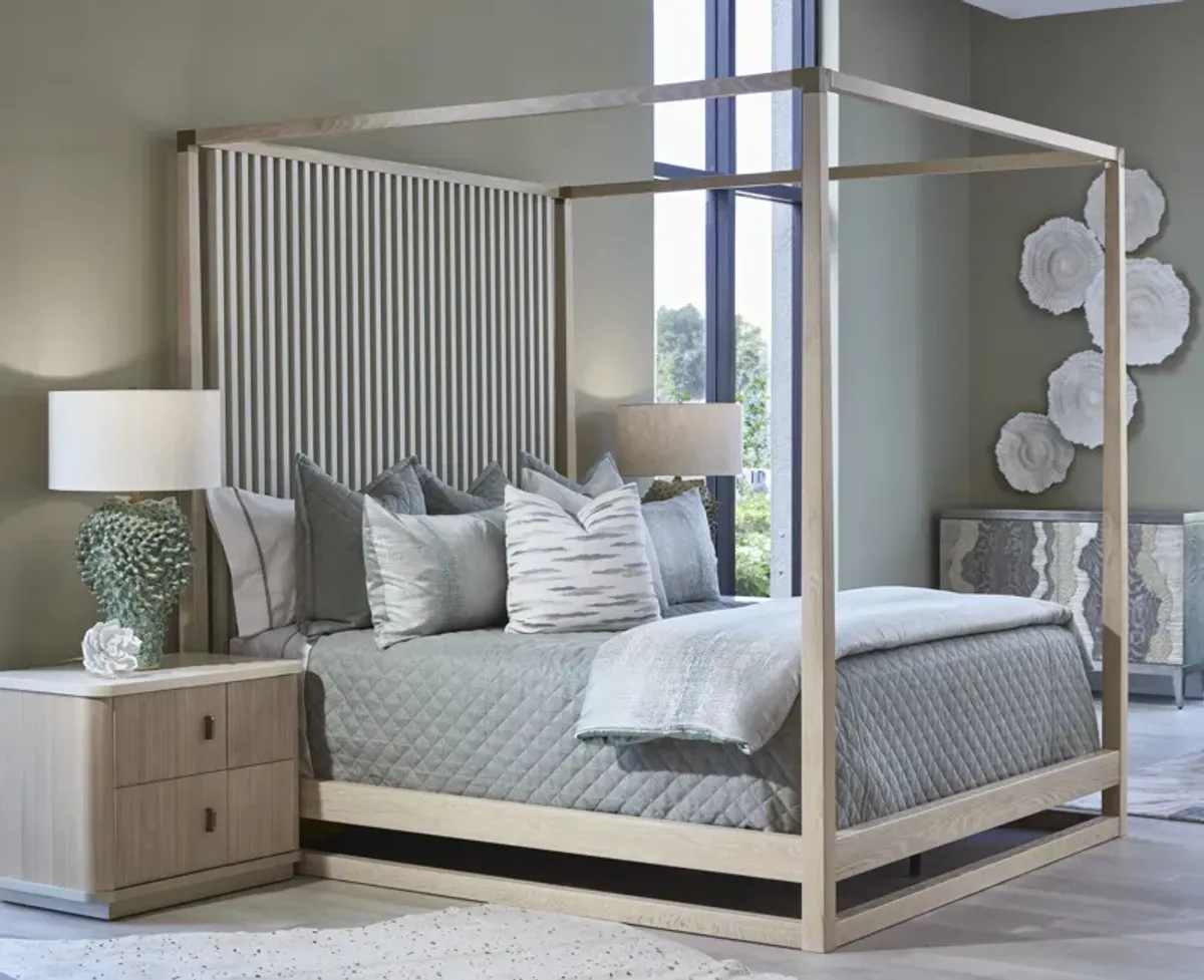 Pinstripe Light Canopy King Bed