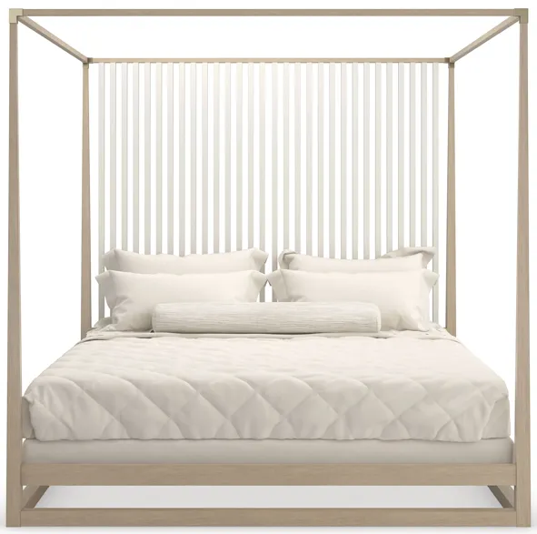 Pinstripe Light Canopy King Bed