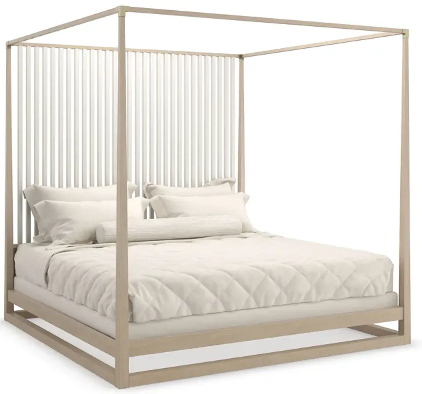 Pinstripe Light Canopy King Bed