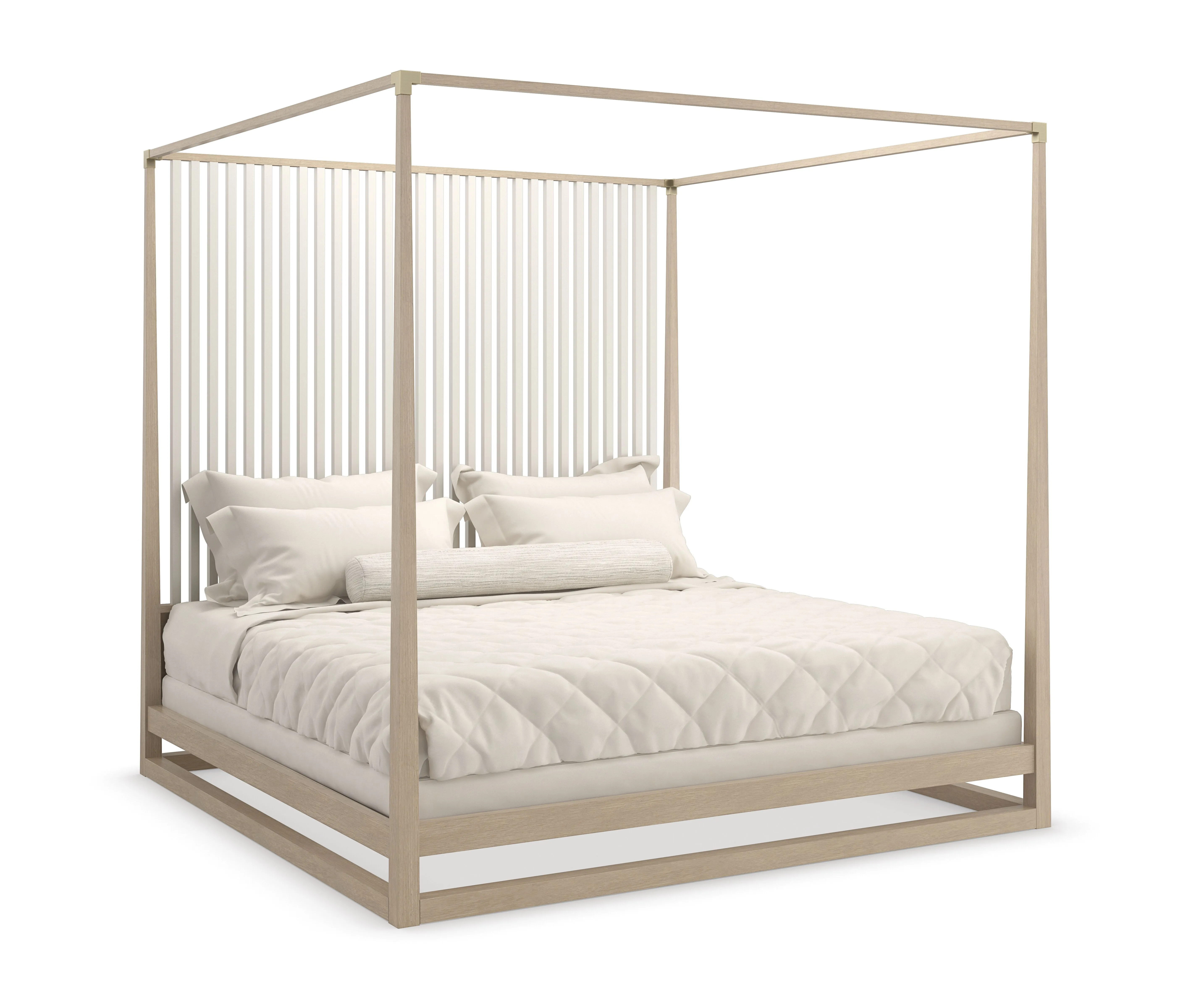 Pinstripe Light Canopy King Bed