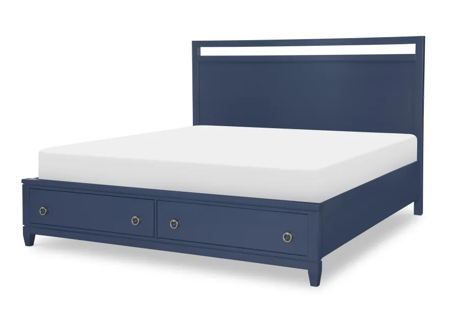 Siesta Key Queen Storage Bed - Navy Blue