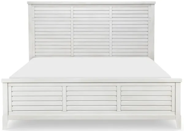 Egret Queen Panel Bed - Sand Dollar White