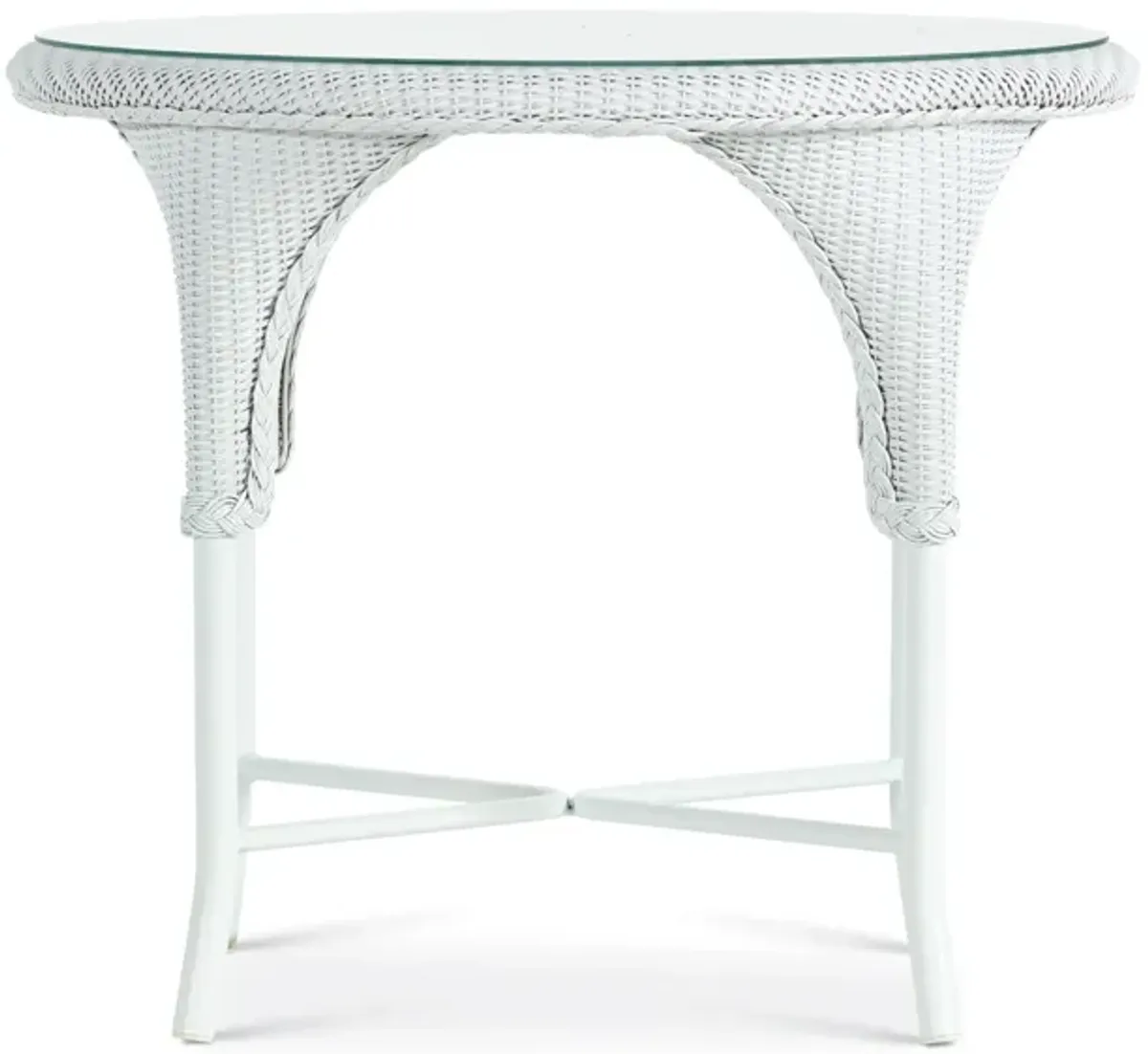 34" Round Outdoor Dining Table - White
