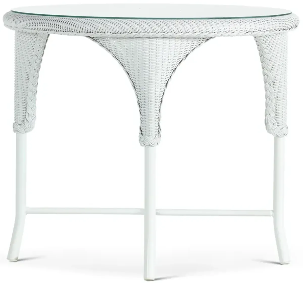 34" Round Outdoor Dining Table - White