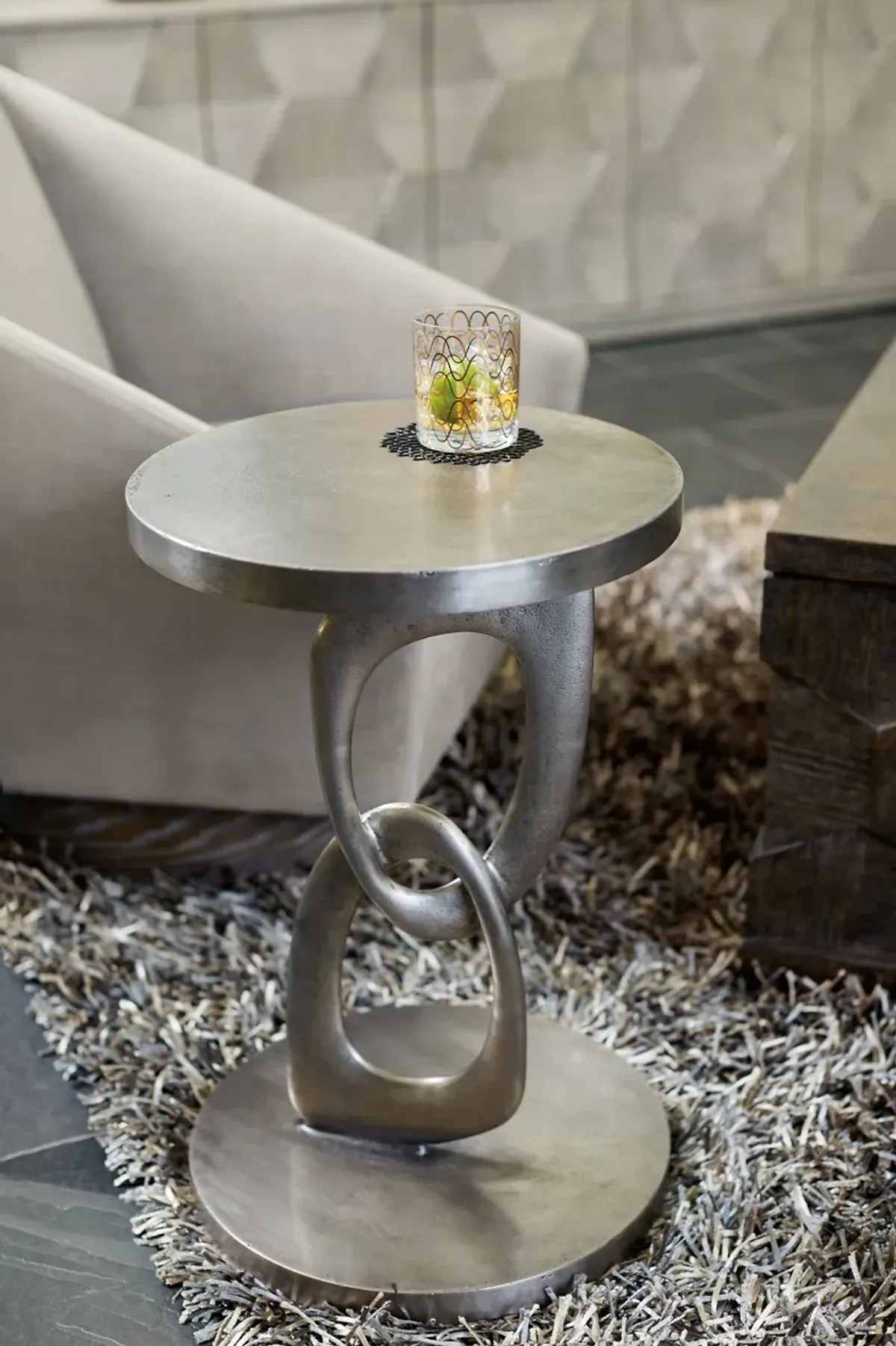 Linea Metal Chairside Table