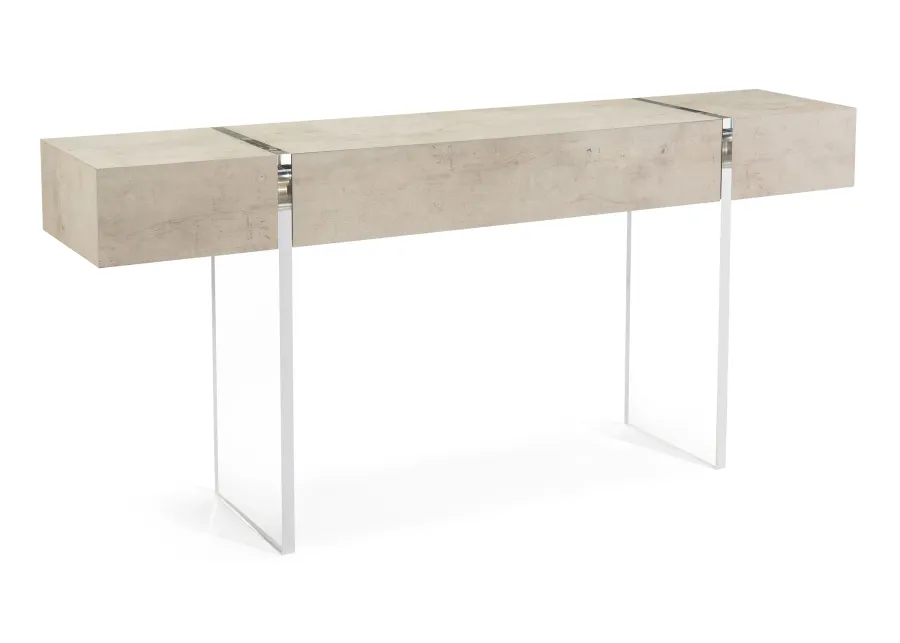 Tiza Gesso and Acrylic Console Table