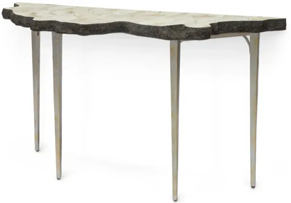 Chloe Fossilized Clam Console Table