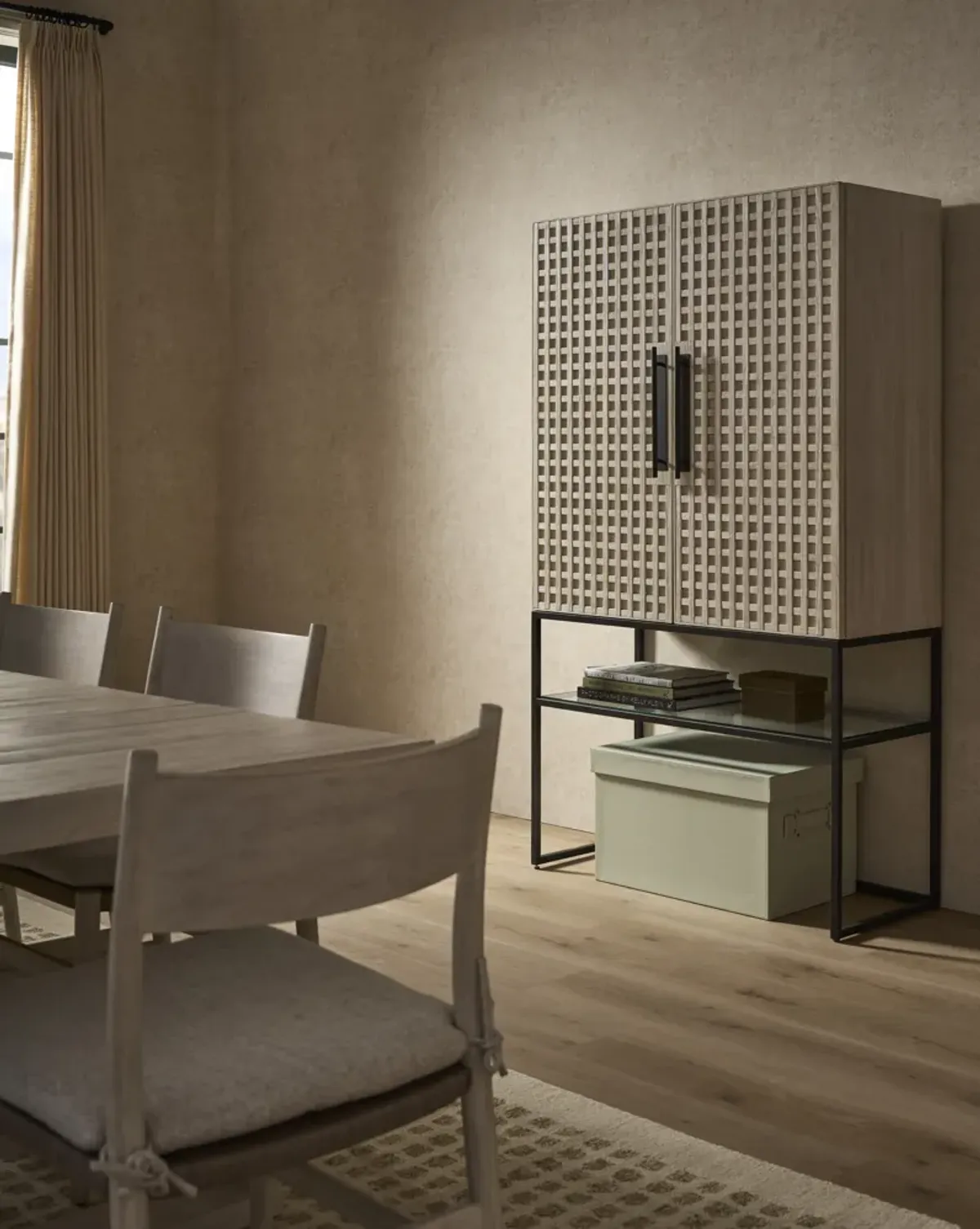 River Rock Lattice Bar Cabinet