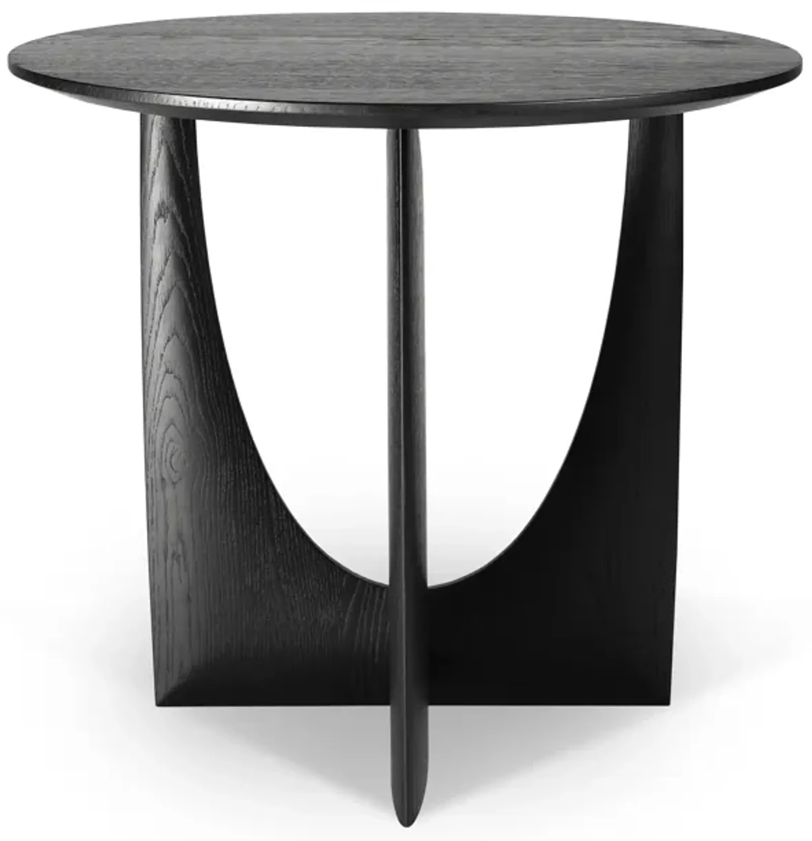 Oak Geometric Black End Table