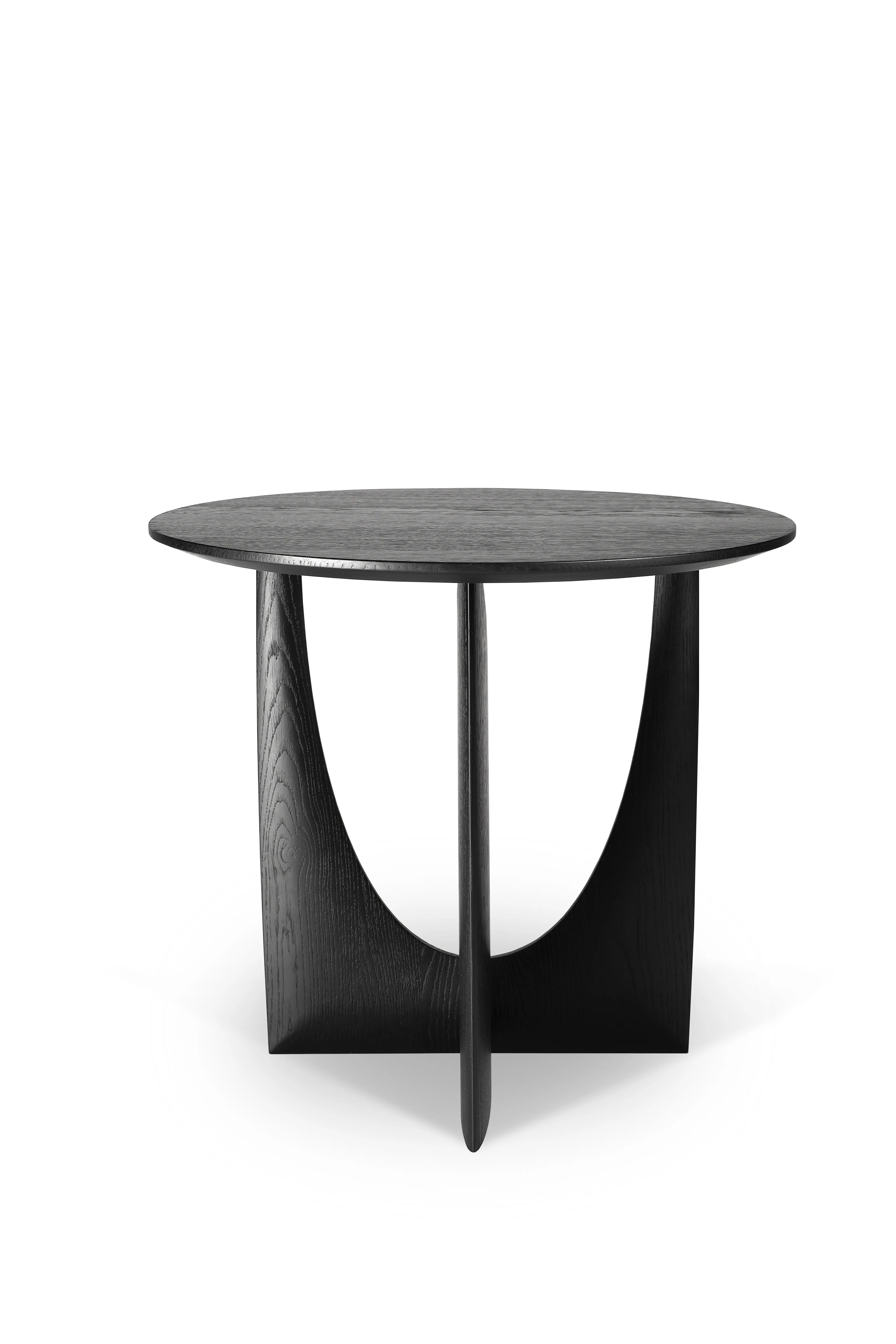 Oak Geometric Black End Table