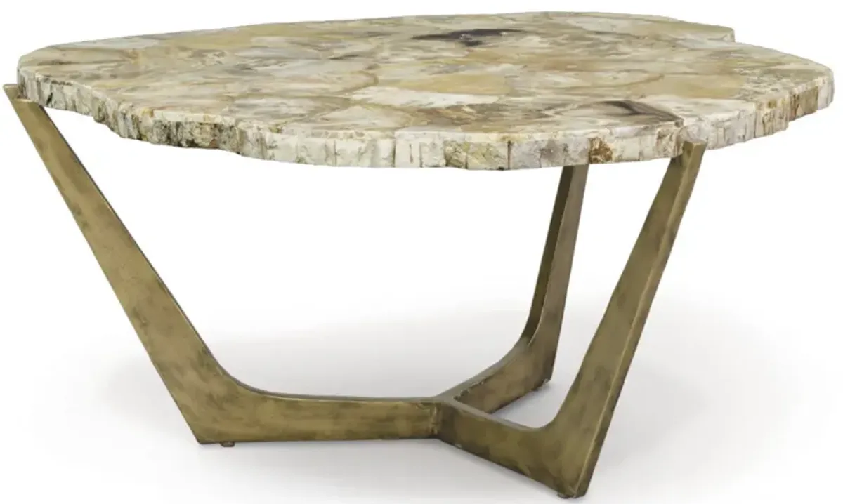 Petrified Wood Tripod Cocktail Table