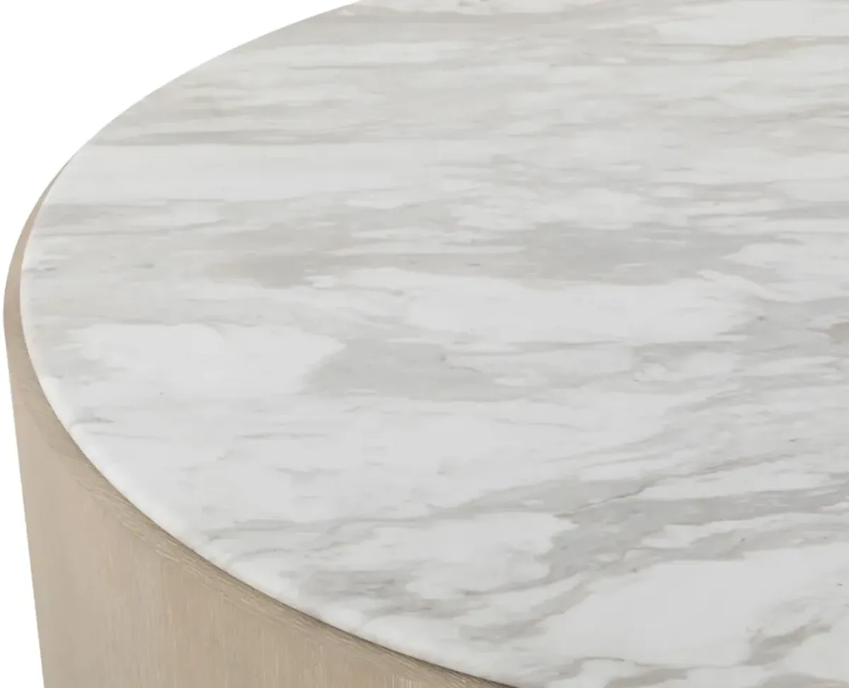 Carino Round Cocktail Table - Sand Cerused