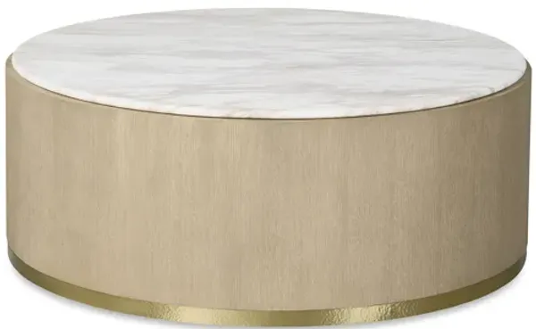 Carino Round Cocktail Table - Sand Cerused