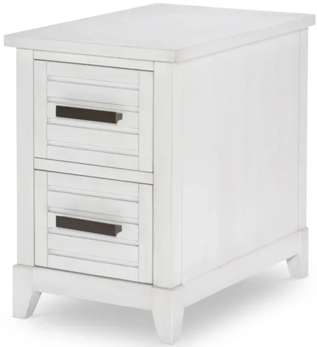 Egret Chairside Table - Sand Dollar White