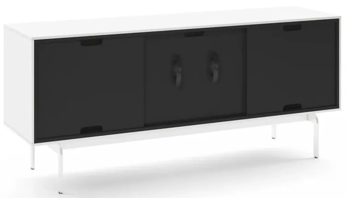 Align Three Door Media Console - Satin White